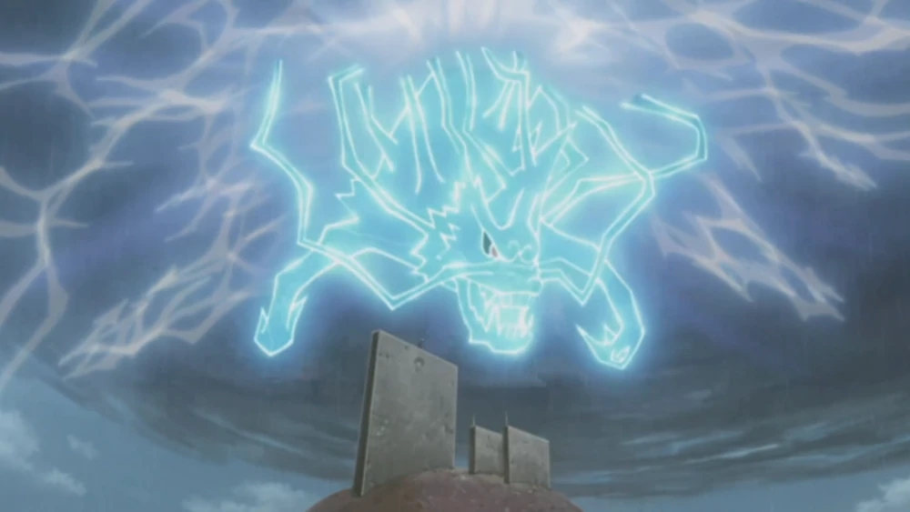Puissante attaque Kirin de Sasuke