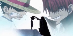 Luffy et Shanks dans One Piece